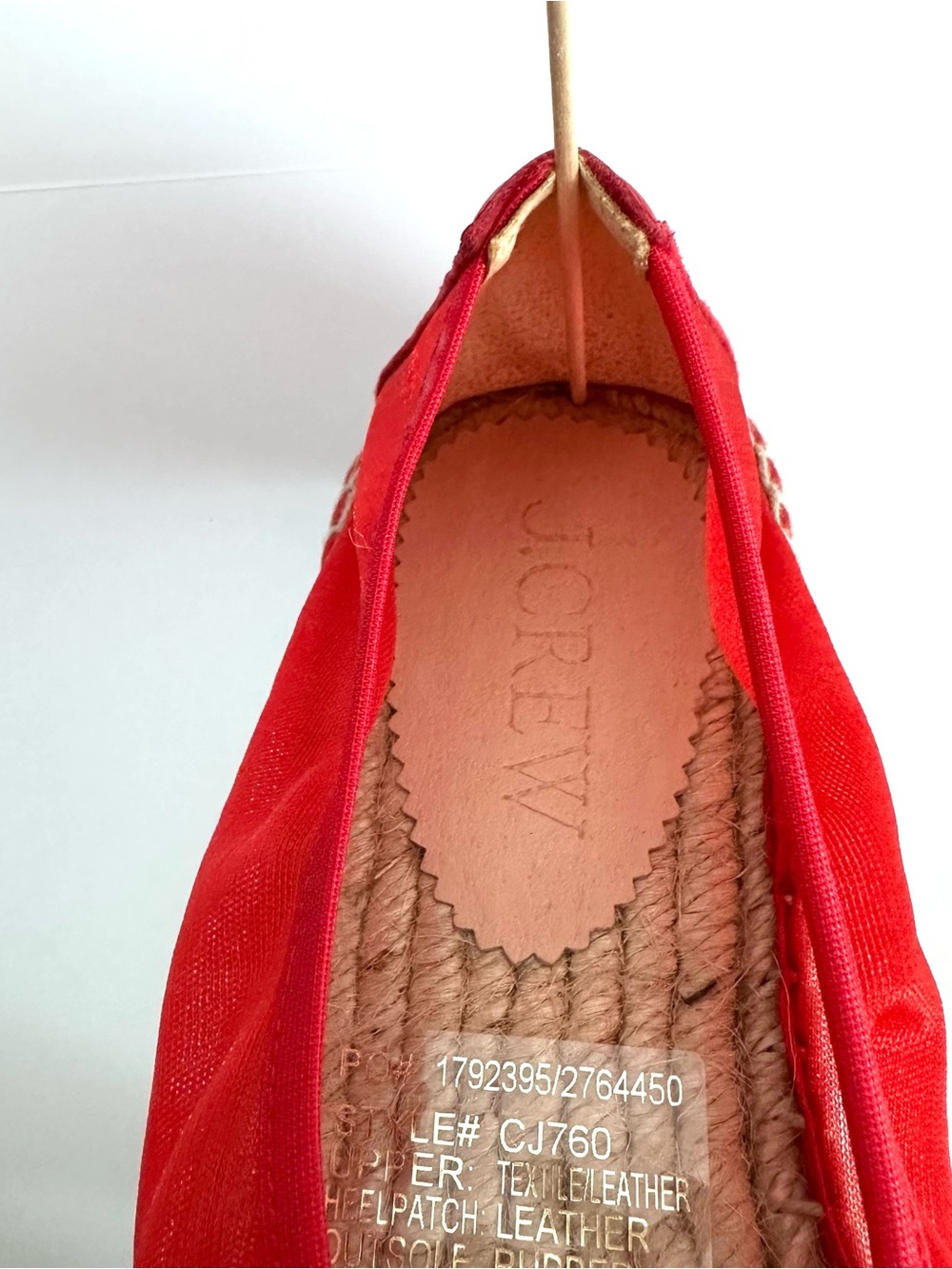 J.Crew Made in Spain Espadrille Flats in Vintage Red Mesh | 9 | NWT - Picture 9 of 12